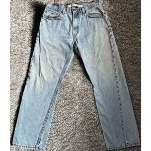 Levis 505 Regular Fit Mens Light Wash Denim Straight Leg Jeans W34 L30 Y2K